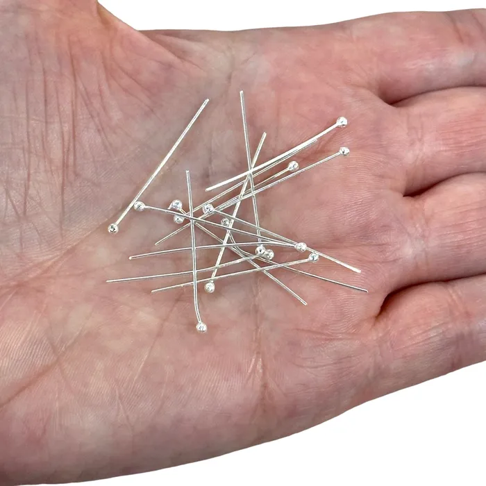 Silver Plated Ballpoint Headpins 06mm by 30mm Silver Plated Brass Ball Head Pins Peppy Beads Necklaces Silver Plated Ballpoint Headpins 06mm by 30mm Silver Plated Brass Ball Head Pins Peppy Beads Necklaces