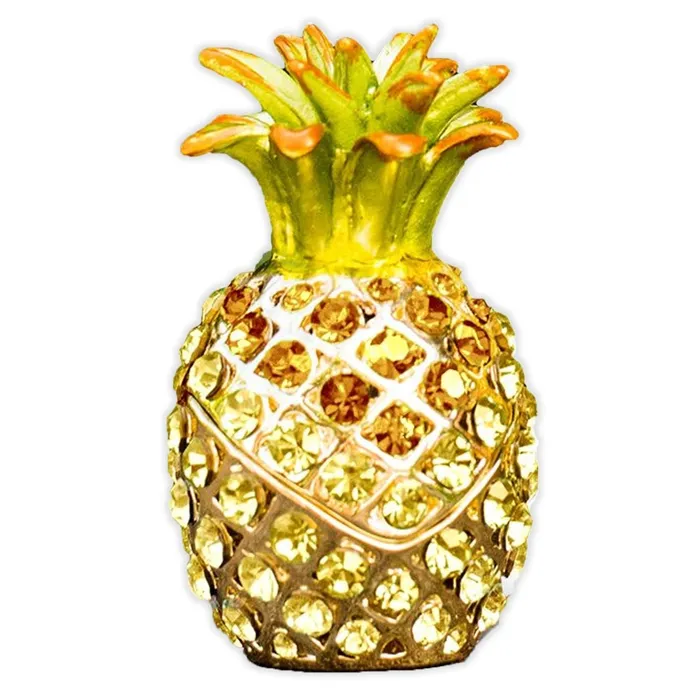 Small Yellow Swarovski Crystal Pineapple Box ANUENUECREATION Earrings