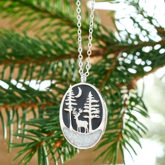 Snowy Forest Deer Necklace Chadds Ford Jewelry Necklaces