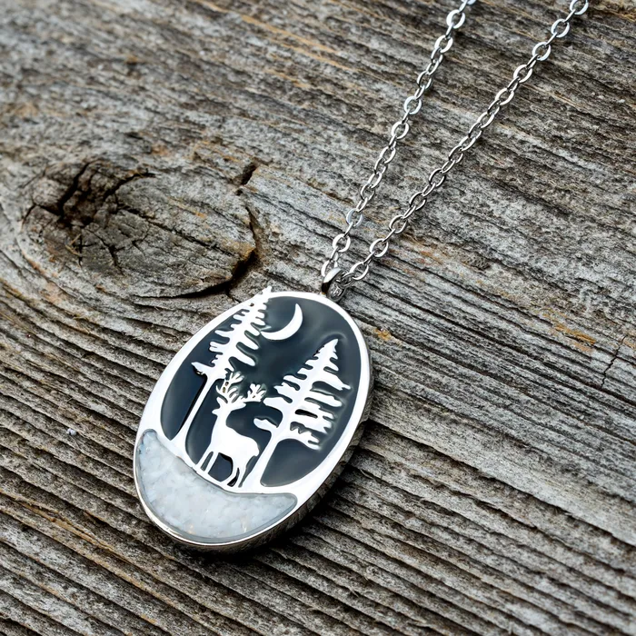 Snowy Forest Deer Necklace Chadds Ford Jewelry Necklaces