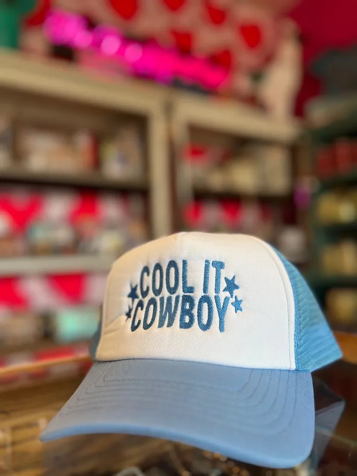 SOUTHERN GRACE WHOLESALE Necklaces COOL IT COWBOY MESH CAP LIGHT BLUE