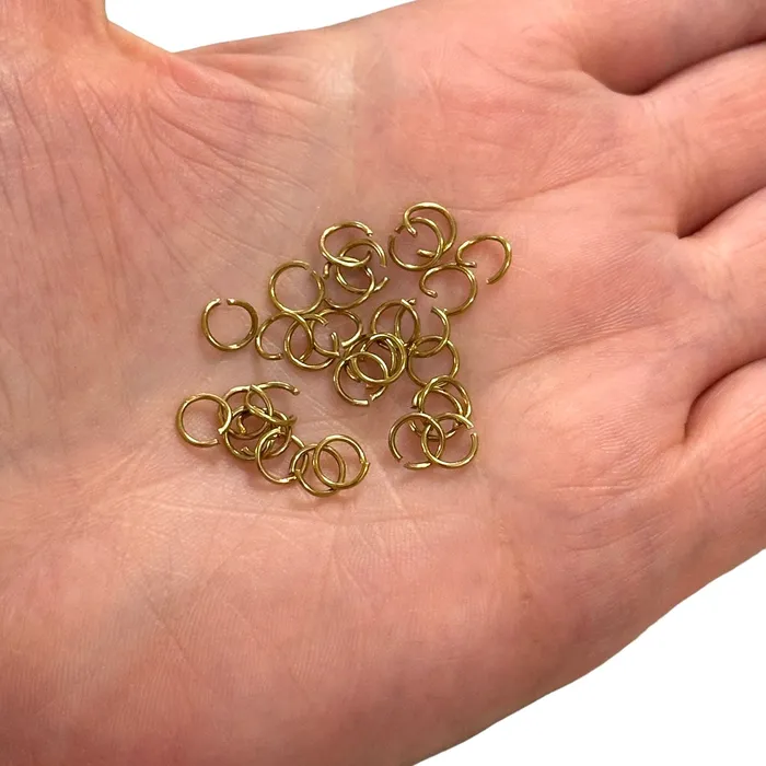 Stainless Steel 24Kt Gold Plated 6mm Open Jump Rings 10 pcs in a pack Peppy Beads Earrings