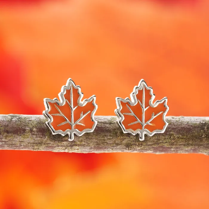 Sterling Silver Little Maple Leaf Earrings Chadds Ford Jewelry Earrings
