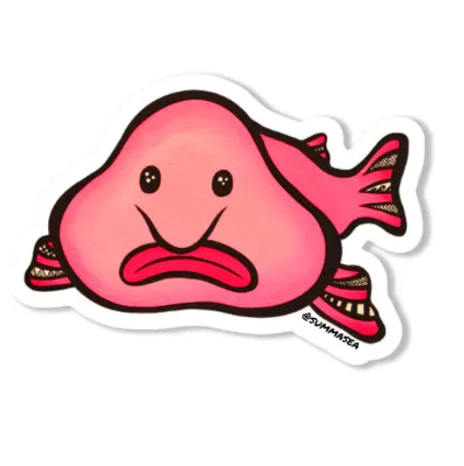 Summasea Blobfish Vinyl Sticker by Summer Colmus SUMMASEA Earrings