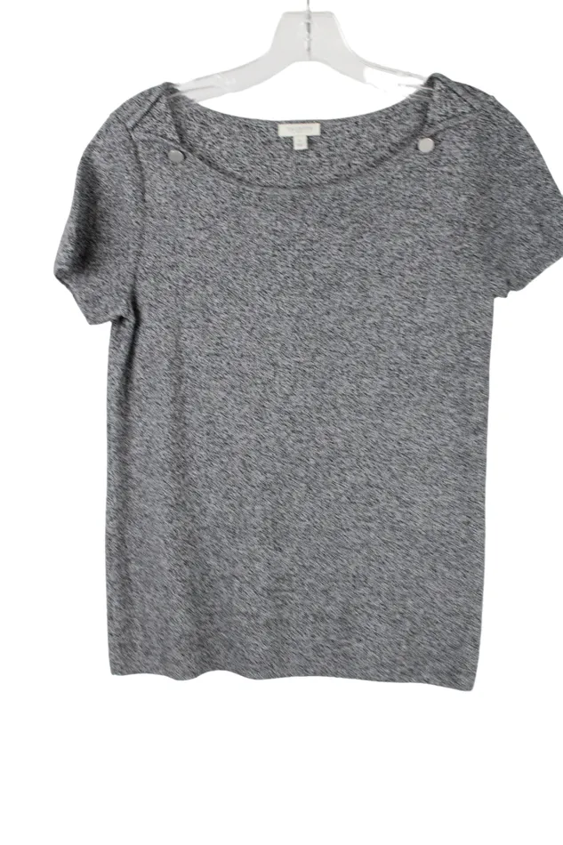 Talbots Earrings Talbots Gray Heathered Knit Top Petite