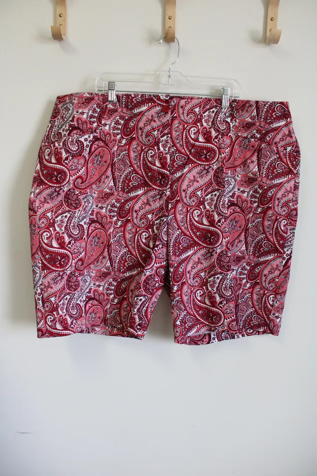 Talbots Earrings Talbots Red Pink Paisley Shorts 26W