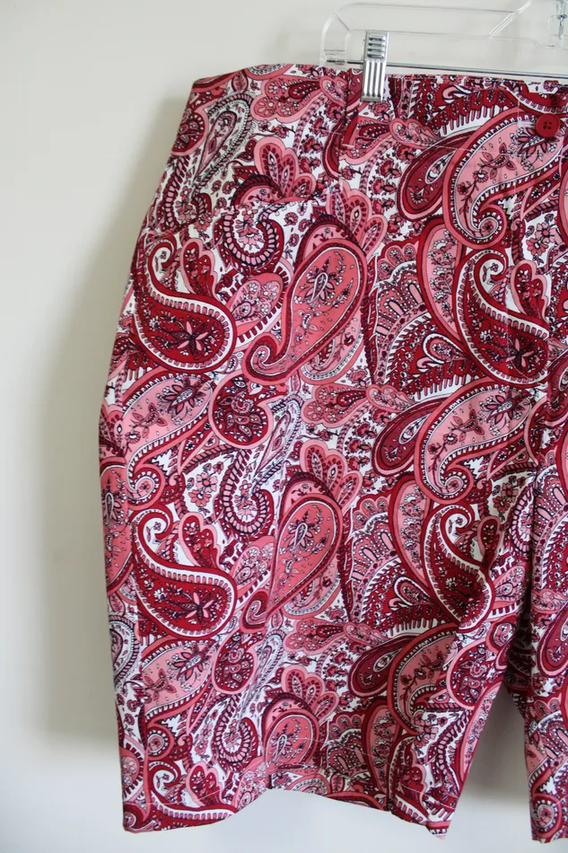Talbots Earrings Talbots Red Pink Paisley Shorts 26W