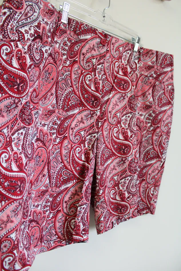 Talbots Earrings Talbots Red Pink Paisley Shorts 26W