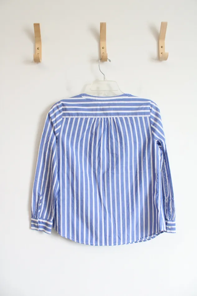 Talbots Rings Talbots Blue White Striped Long Sleeved Cotton Top S Petite