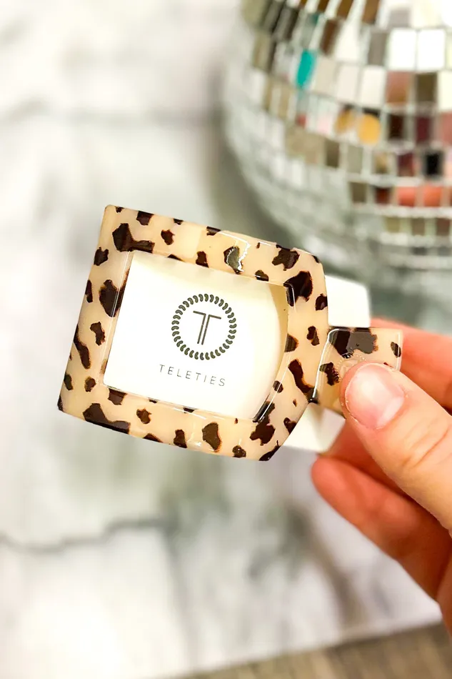 Teleties Faire Earrings Teleties Small Flat Square Clip Blonde Tortoise