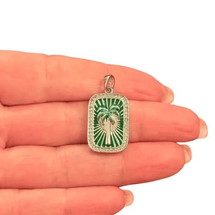 The Palm Tree Tarot Pendant Waterproof Stainless Steel CZ Pendant With Attached Bail Peppy Beads Necklaces The Palm Tree Tarot Pendant Waterproof Stainless Steel CZ Pendant With Attached Bail Peppy Beads Necklaces