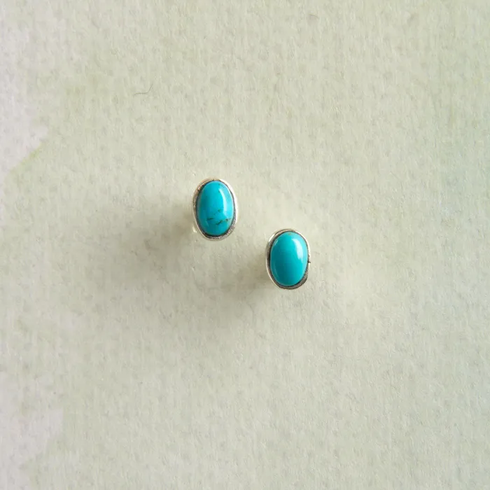 Tiger Mountain Earrings Turquoise Dot Earrings