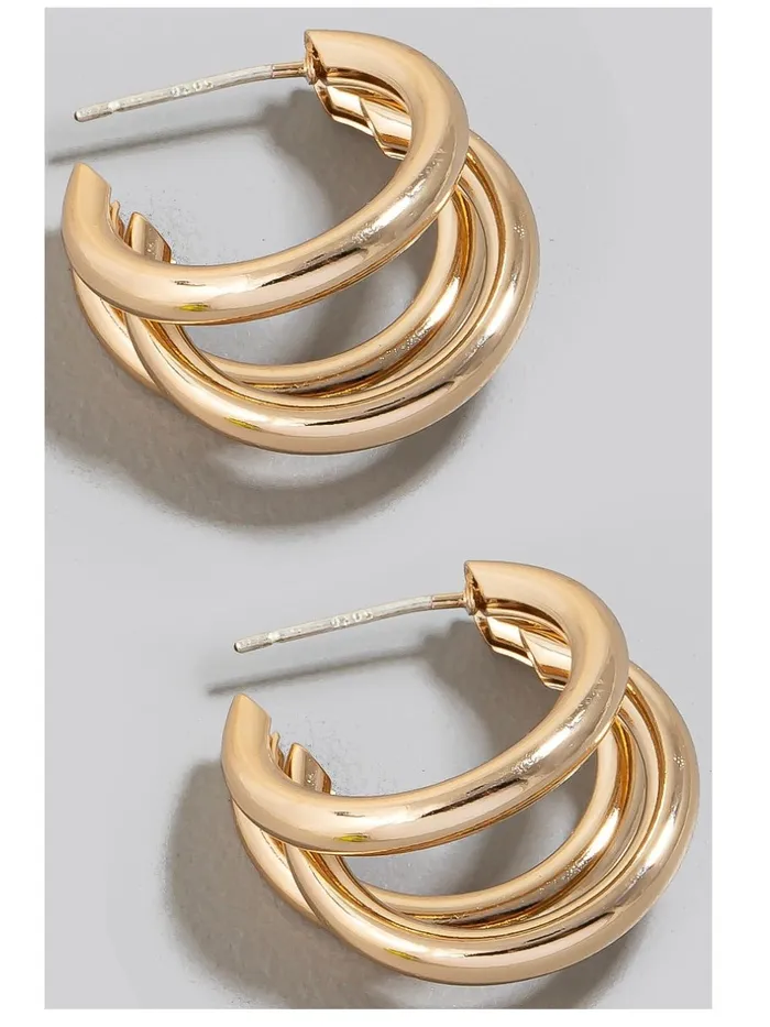 Triple Tube Hoops Fame Accessories Earrings