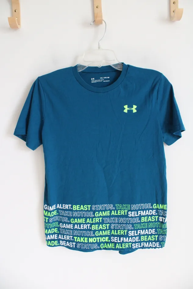 Under Armour Loose Fit Teal Neon Green Cotton Shirt Youth XL 1820 Under Armour Earrings Under Armour Loose Fit Teal Neon Green Cotton Shirt Youth XL 1820 Under Armour Earrings