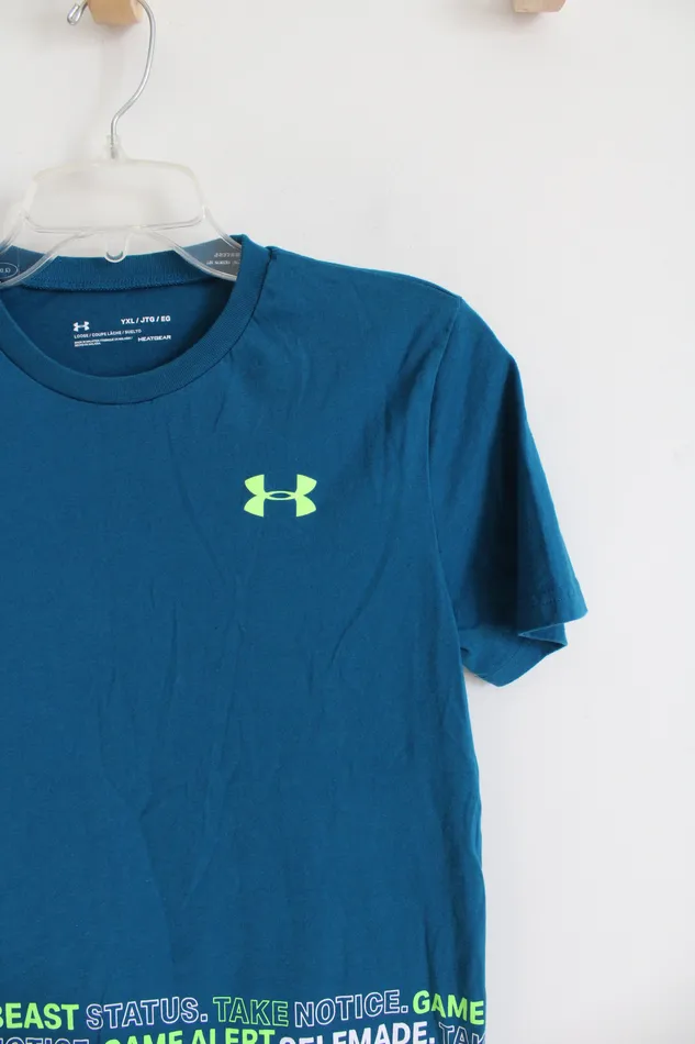 Under Armour Loose Fit Teal Neon Green Cotton Shirt Youth XL 1820 Under Armour Earrings