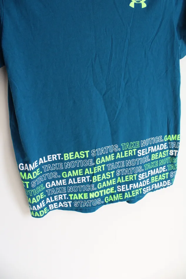 Under Armour Loose Fit Teal Neon Green Cotton Shirt Youth XL 1820 Under Armour Earrings
