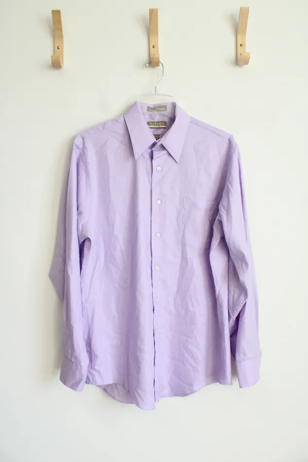 Van Heusen Earrings Van Heusen Fitted Purple Long Sleeved Button Down Shirt 163435 L Van Heusen Earrings Van Heusen Fitted Purple Long Sleeved Button Down Shirt 163435 L