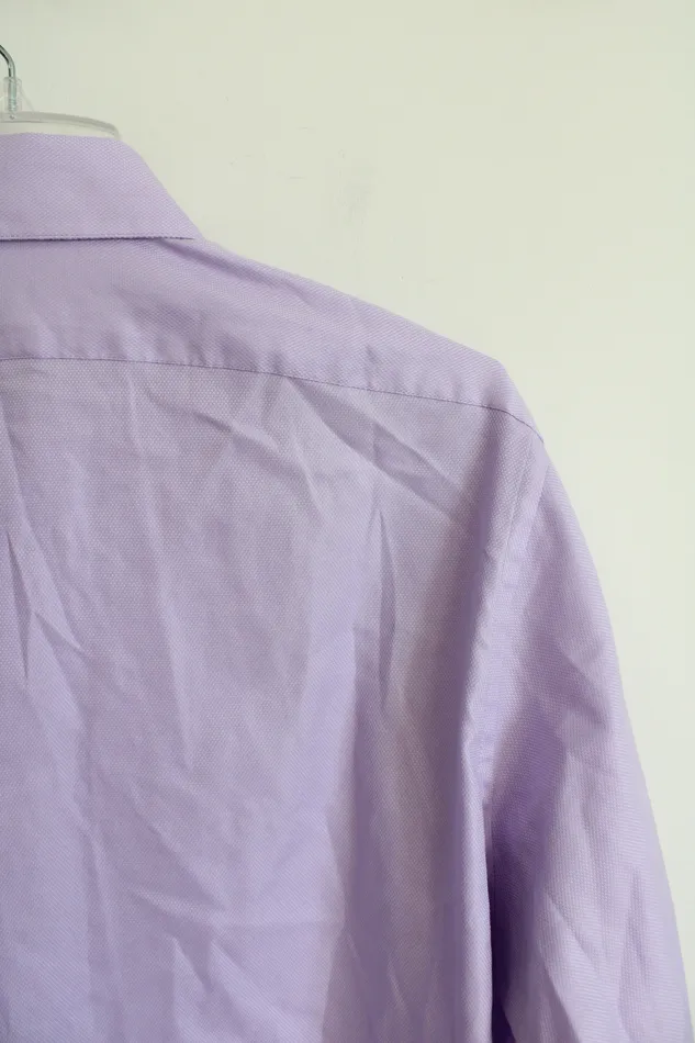 Van Heusen Earrings Van Heusen Fitted Purple Long Sleeved Button Down Shirt 163435 L