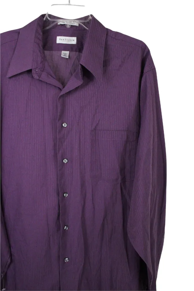 Van Heusen Earrings Van Heusen Purple Long Sleeved Shirt 18 12 3435