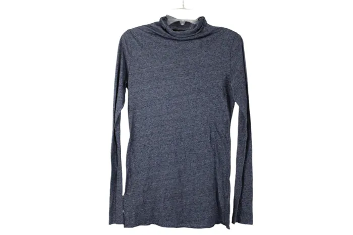 Velvet Brand Blue Mock Neck Top M Velvet Rings
