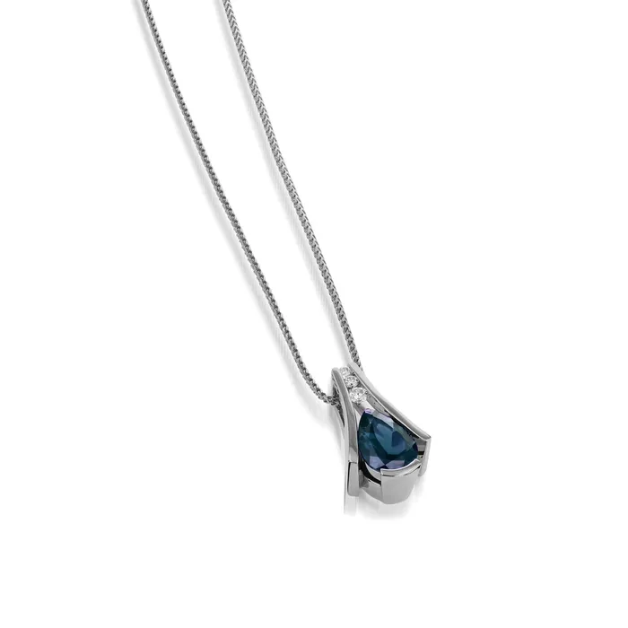 Venture Gemstone Pendant Necklace with Diamonds John Atencio Necklaces