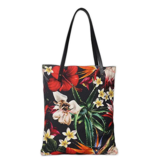 VILLA2INC Earrings Cott n Curls Posy Print Canvas Book Bag