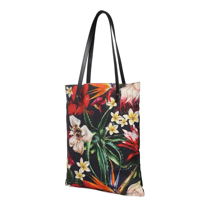 VILLA2INC Earrings Cott n Curls Posy Print Canvas Book Bag