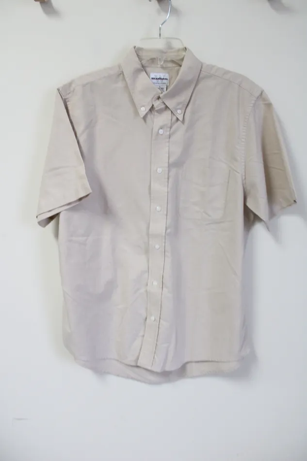 WearGuard Earrings WearGaurd Tan Short Sleeved Button Down Shirt L