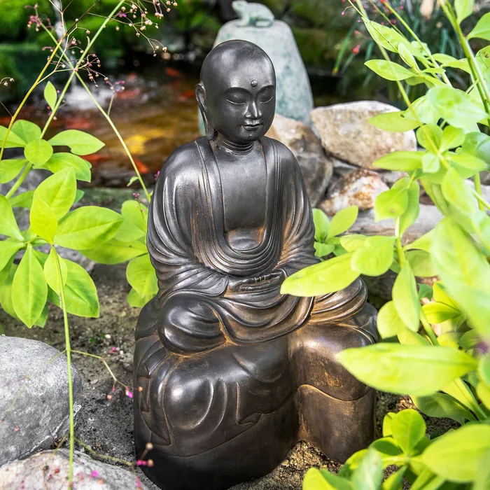 Wesco Earrings Jizo Bodhisattva in Meditation Statue