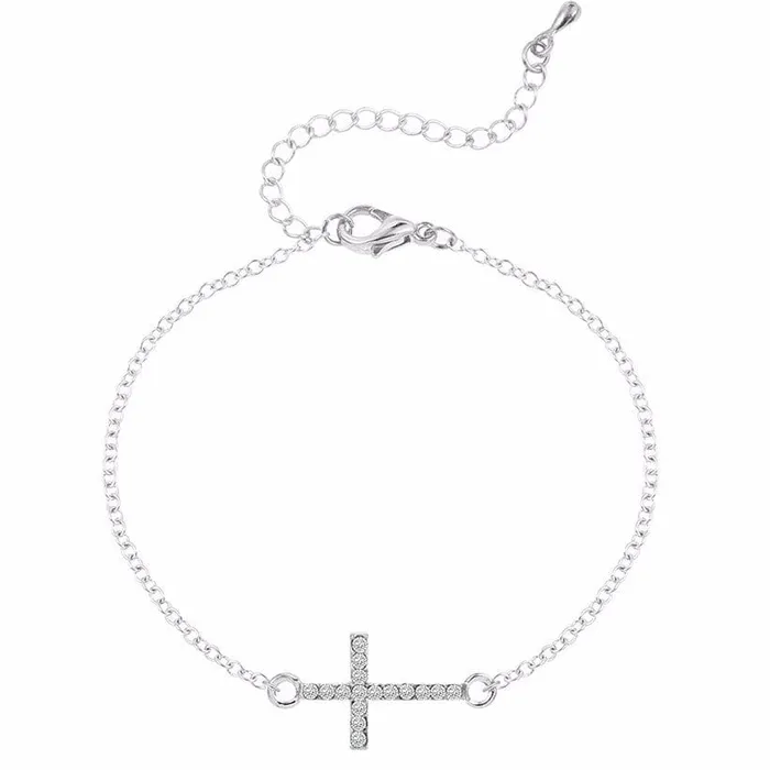 Womens Delicate Chain Cross Bracelet Lords Guidance Bracelets