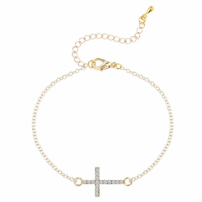 Womens Delicate Chain Cross Bracelet Lords Guidance Bracelets
