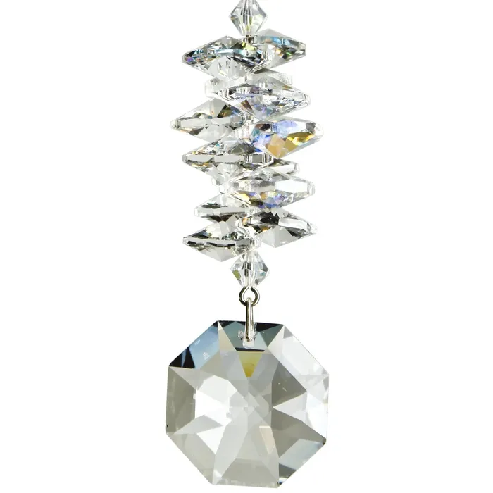 WOODSTOCKCHIMES Woodstock Chimes Ice Crystal Cascade Octagon Suncatcher Earrings