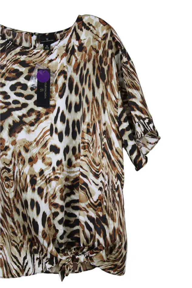 Worthington Earrings NEW Worthington Migration Animal Silky Top XL