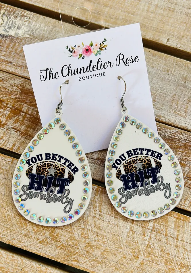 YOU BETTER HIT SOMEBODY PEAR SHAPE RHINESTONE EARRINGS The Chandelier Rose Boutique Earrings