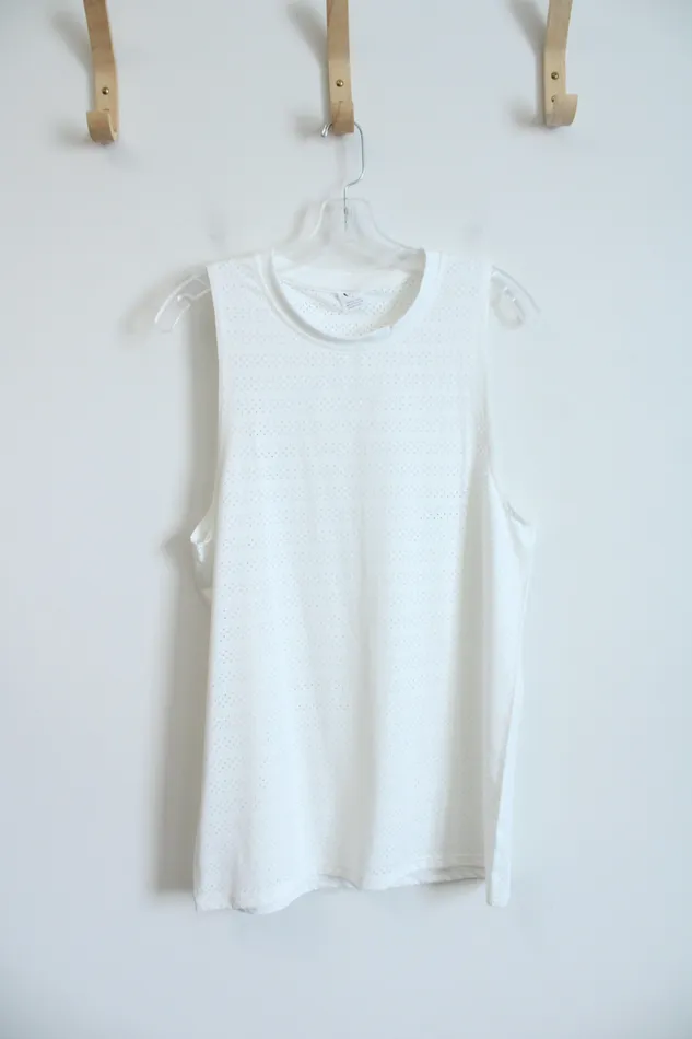 Zyia Active Zyia Active Mesh White Athletic Tank L Rings